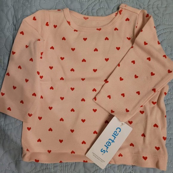 Extra Sweet! Carter's Baby 3-Piece Set-Red Jumper Pink Shirt White Tights 3M - Picture 4 of 14